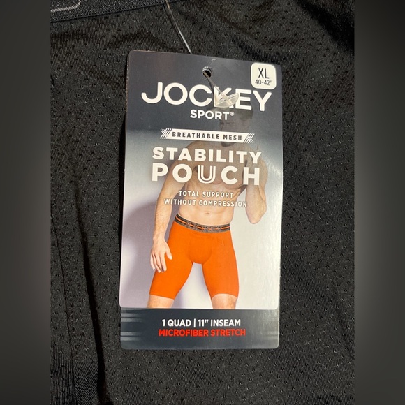 3 Jockey Breathable Mesh Quad Short Brief XL Black 11” Inseam Stability Pouch - Picture 7 of 10